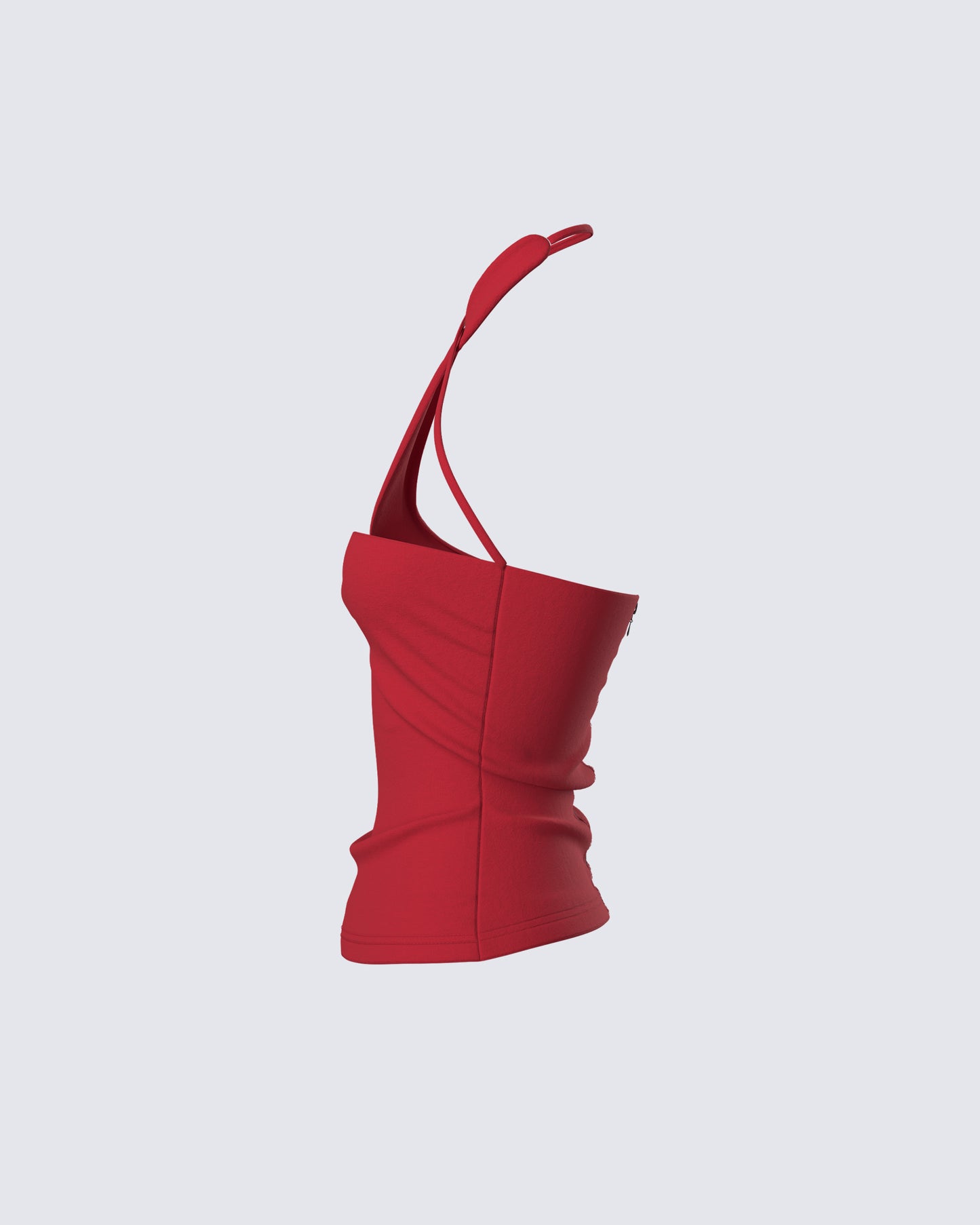 Idalia Red Asymmetrical Halter Top