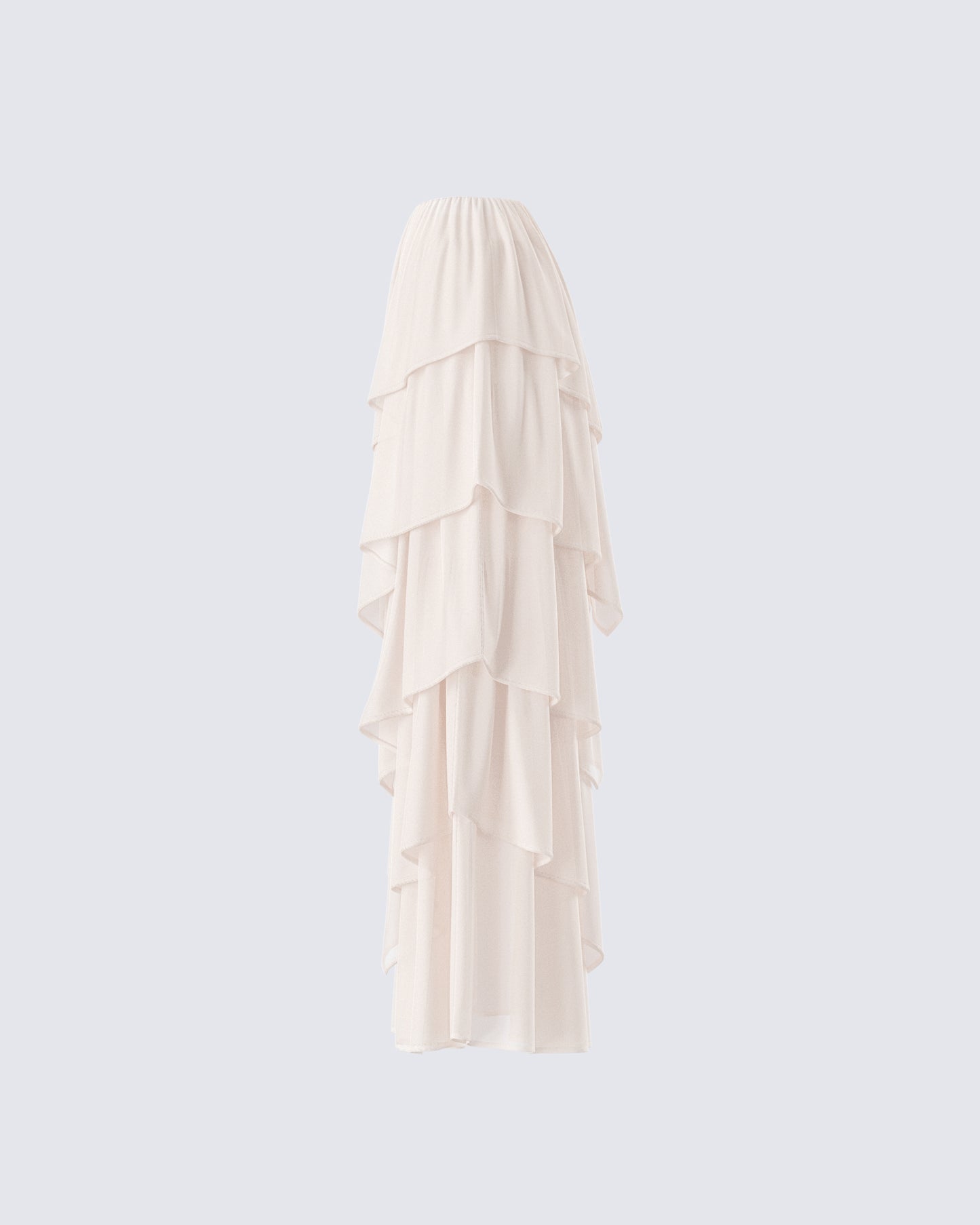 Zana Cream Tiered Ruffle Maxi Skirt