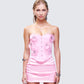 Saranna Pink Flower Corset model front