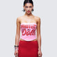 Astraia Pink Slogan Sequin Bandeau Top model front