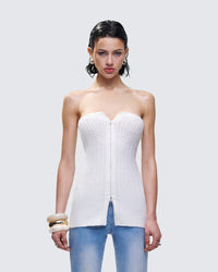Kinsey Ivory Sweater Knit Tube Top