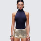 Salem Black Jersey Halter Bodysuit