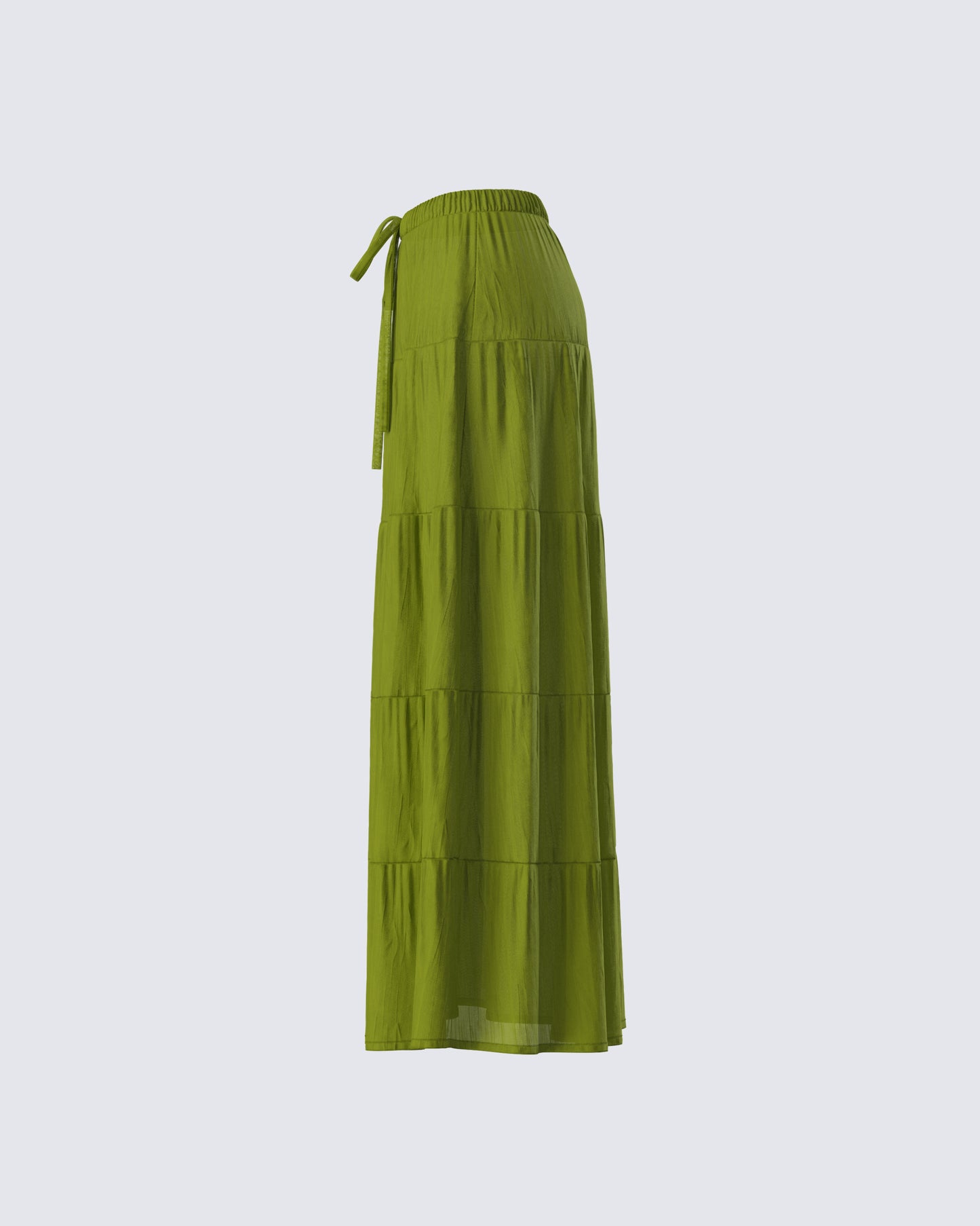 Didi Green Tiered Maxi Skirt