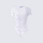 Romona White Lace Cut Out Bodysuit