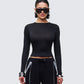Vivi Black Jersey Long Sleeve Top