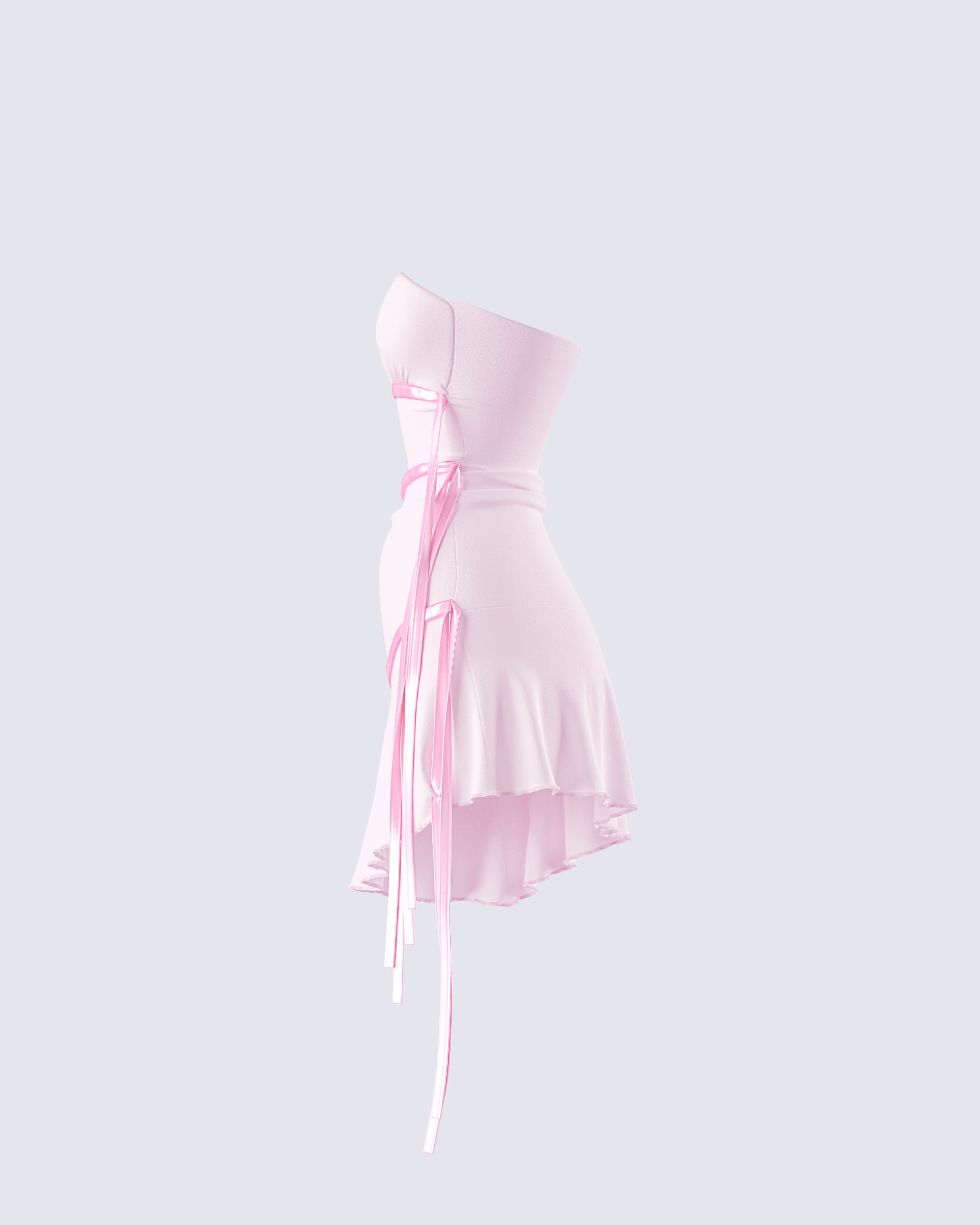 Ilona Pink Jersey Satin Tie Dress