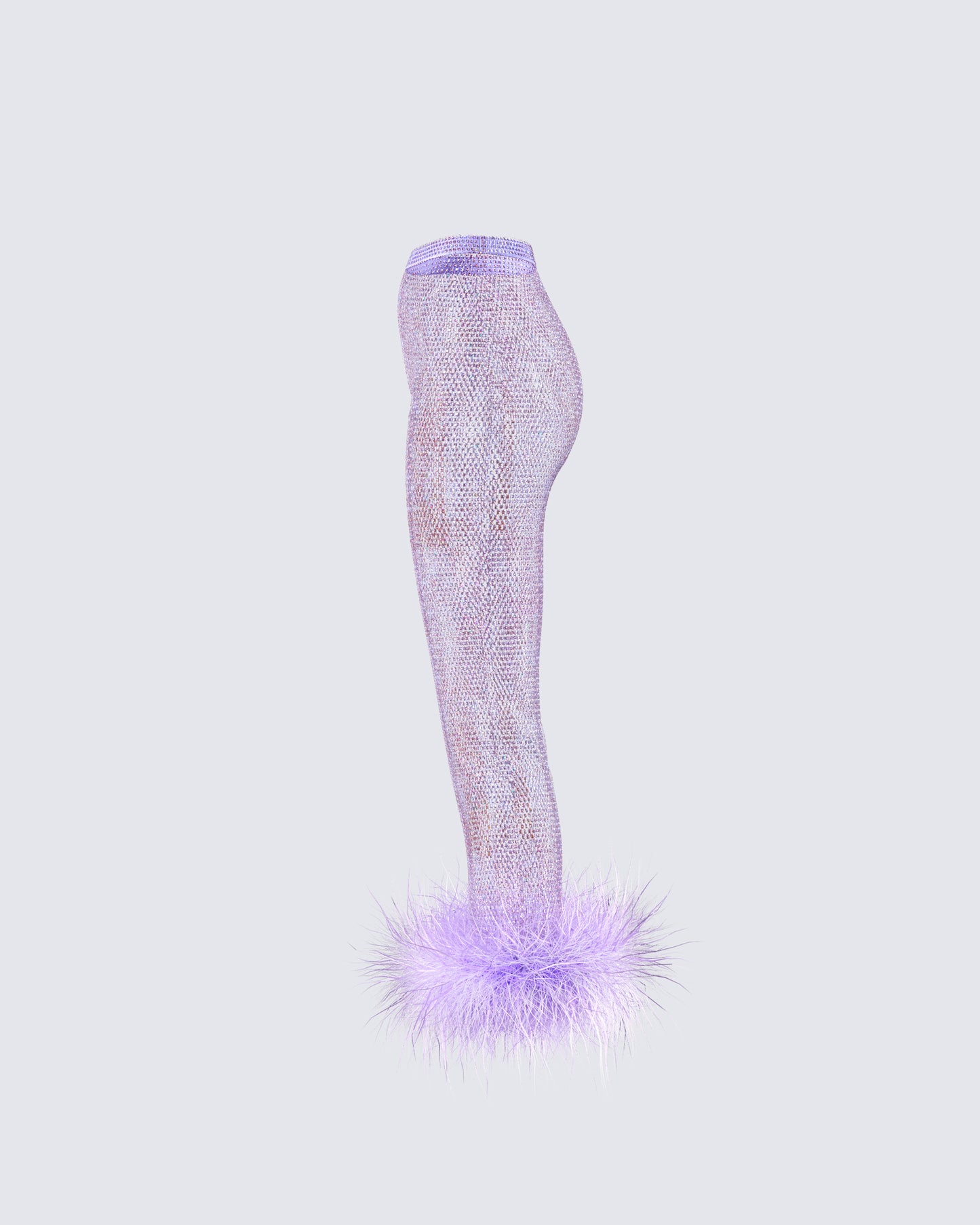 Ophira Lavender Rhinestone Feather Trim Skirt