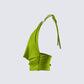 Didi Green Cowl Neck Halter Top