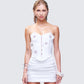 Saranna White Flower Corset model front