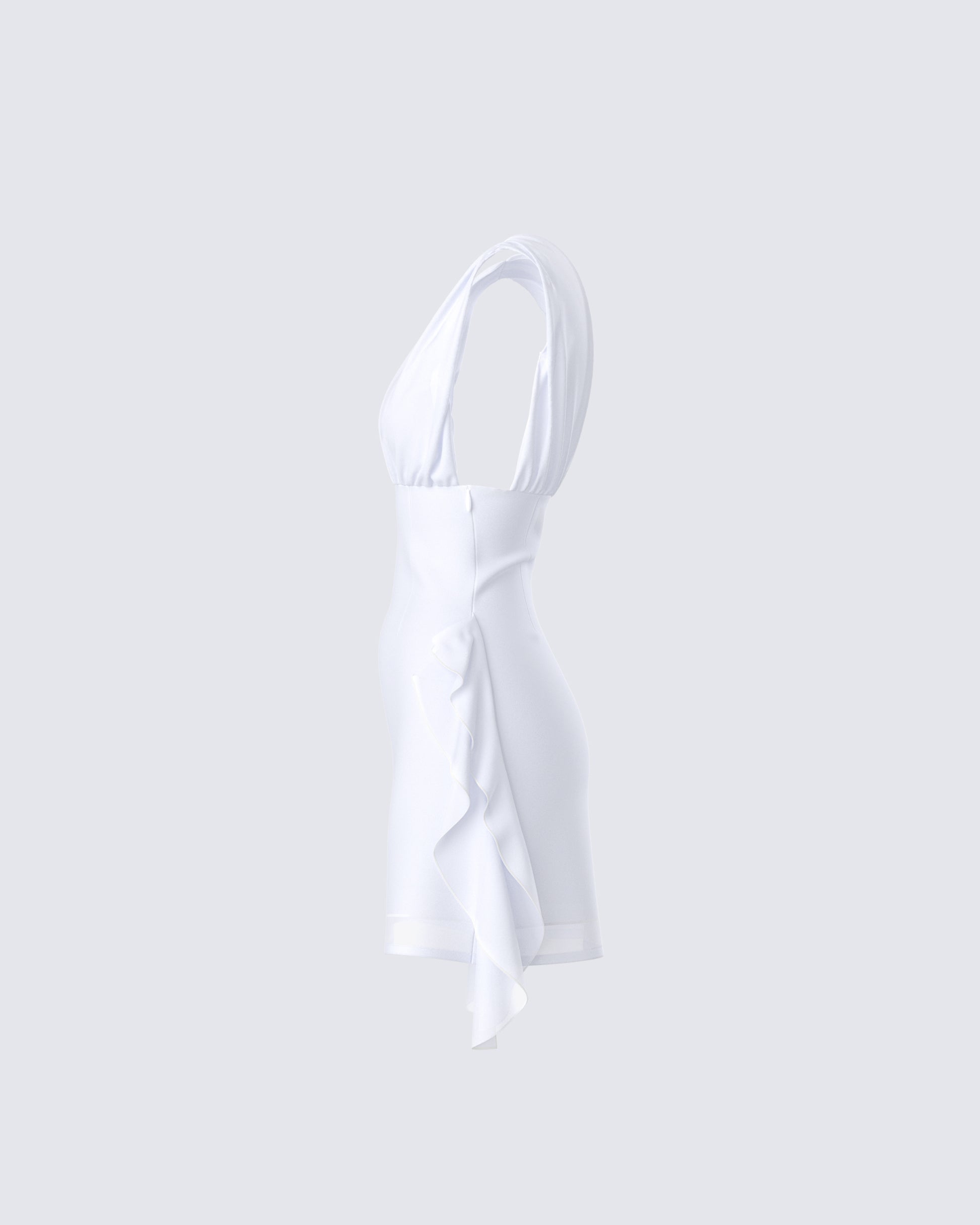 white chiffon wrap dress Sexy Sasha Chiffon Wrap Dress - White Curve/Plus, 2X Ellae Lisque | Girl Boss Wrap Dress for Office & Events