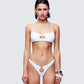 Kalani White Cutout Bikini Top model front