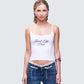 Atara White Slogan Cami Top model front