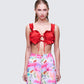 Thelma Red Padded Heart Bra Top
