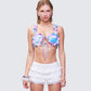 Thelma Printed Padded Heart Bra Top model front