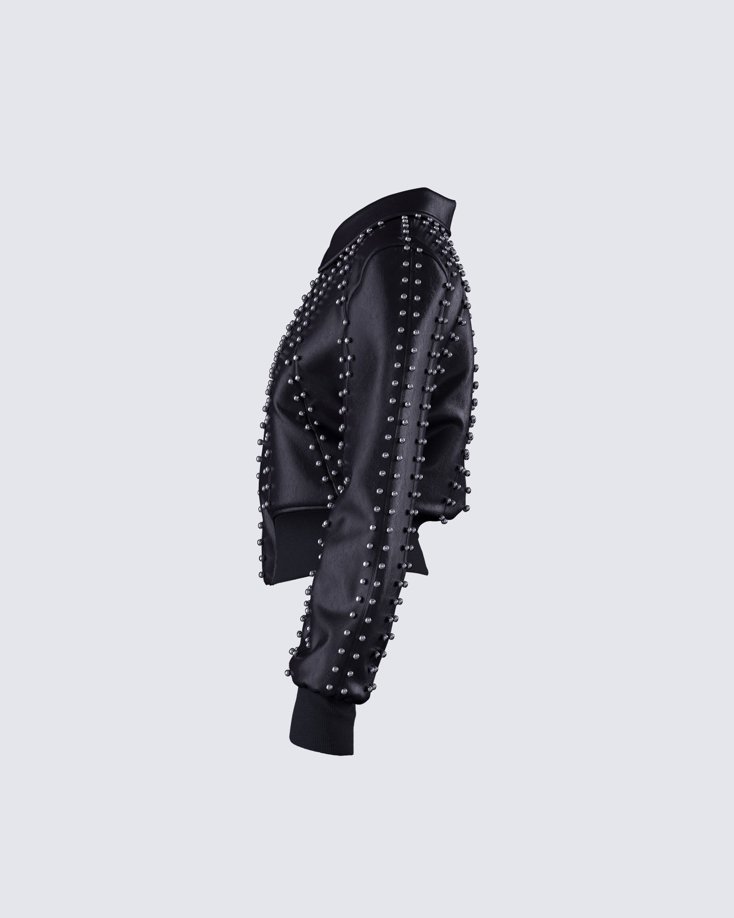 Eleri Black Vegan Leather Studded Jacket