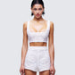 Keturah White Embroidered Lace Bra Top