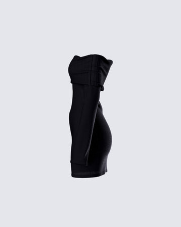 Abeni Black Sweater Mini Dress