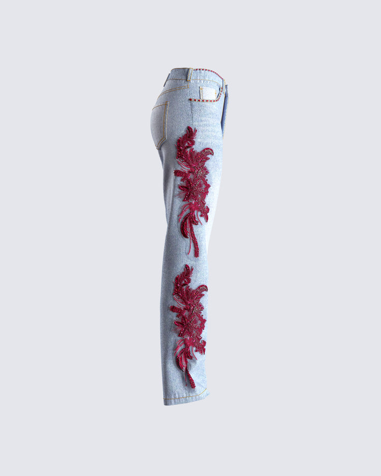Marek Embellished Blue Jeans