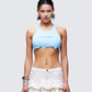 Emery Blue Graphic Cut Off Tank model front