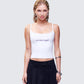 Kacie White Slogan Cami Top model front