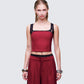Scarlette Red Pinstripe Corset Top