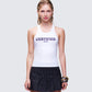 Phoenix White Ribbed Graphic Tank model front