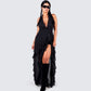 Nandi Black Ruffle Maxi Dress
