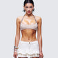 Xanthe Tame Khaki Borg Strappy Bra Top model front