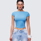 Caroline Blue Backless Top