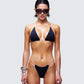 Beth Black Clear Strap Bikini Top model front