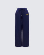 Kamilah Blue Acid Wash Wide Leg Sweat Pant product front