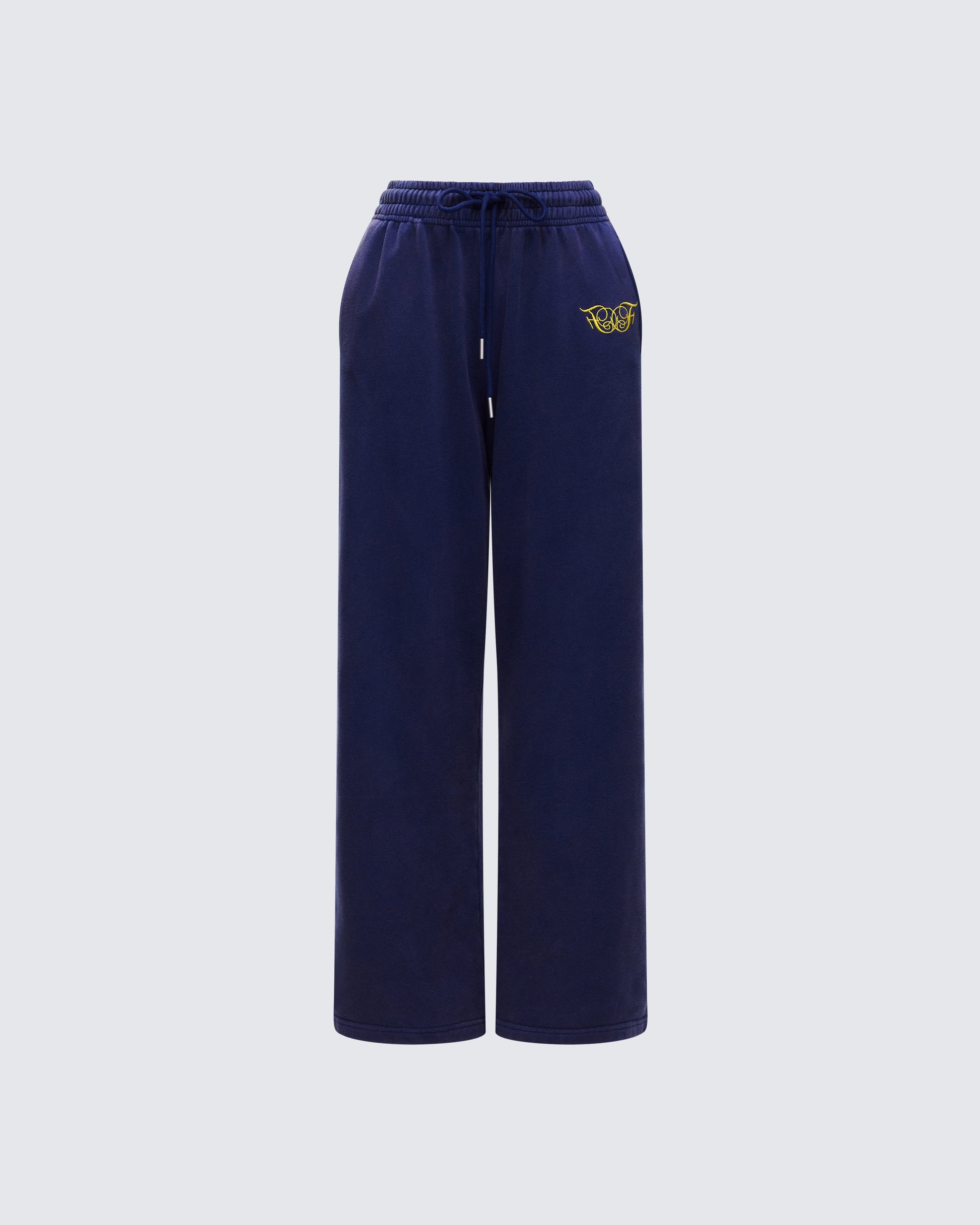 Kamilah Blue Acid Wash Wide Leg Sweat Pant product front