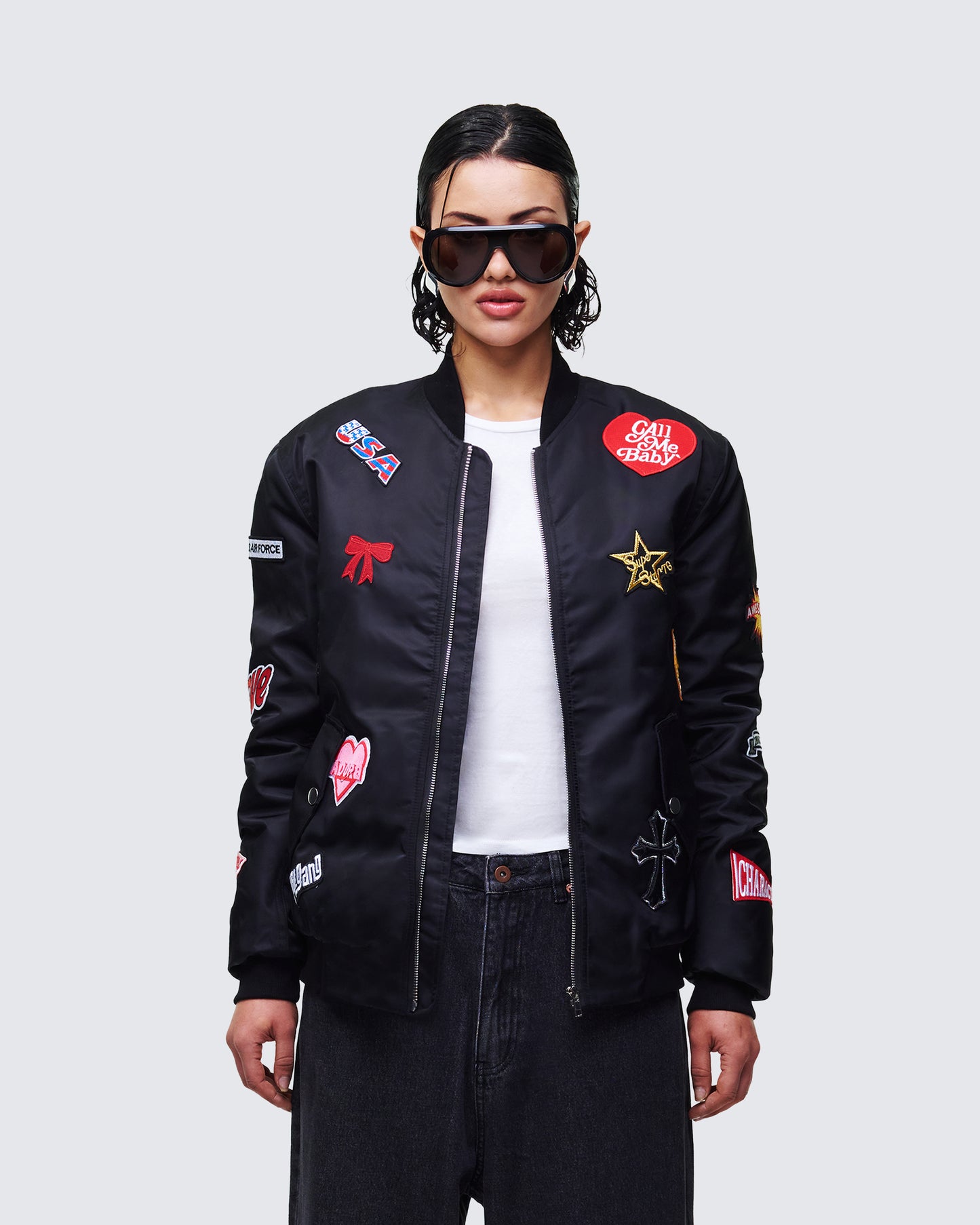 Women's black outerwear front view – FINESSE