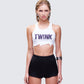 Maxine White Graphic Cut Off Tank model front