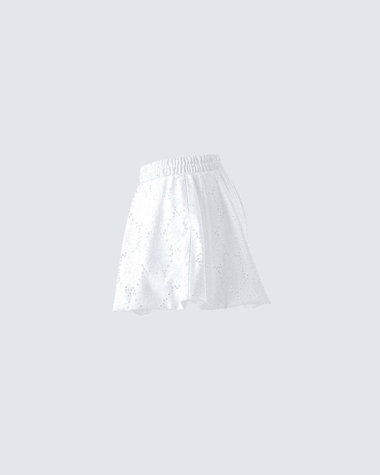 Hedi White Eyelet Bubble Mini Skirt