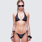 Quen Black Studded Bikini Top model front