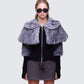 Talia Black Fur Cape Cardigan model front