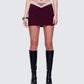 Xanthe Red Borg Trim micro mini jupe