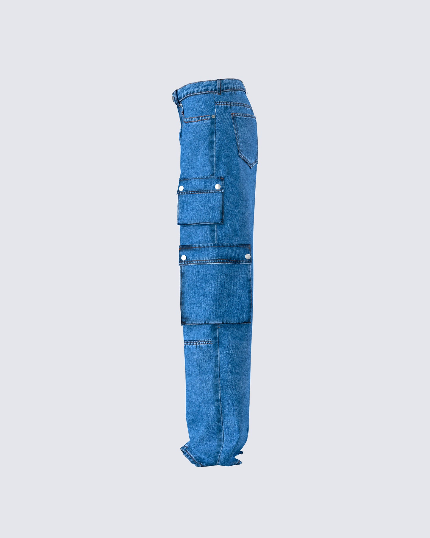 Agnetha Blue Denim Cargo Pant