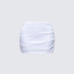 Saranna White Satin Micro Mini Skirt product front