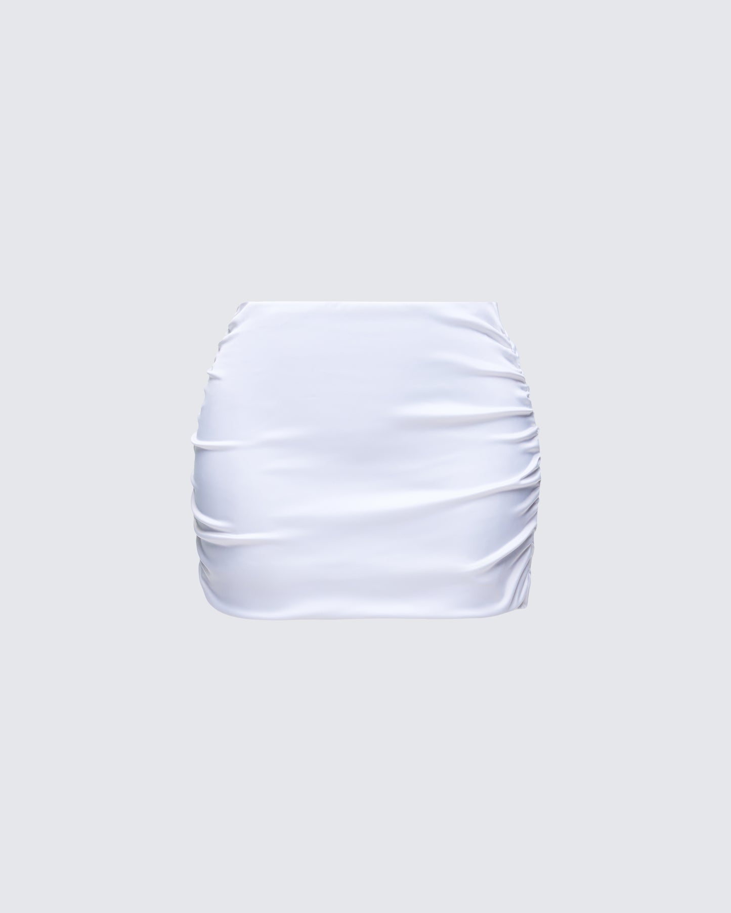 Saranna White Satin Micro Mini Skirt product front