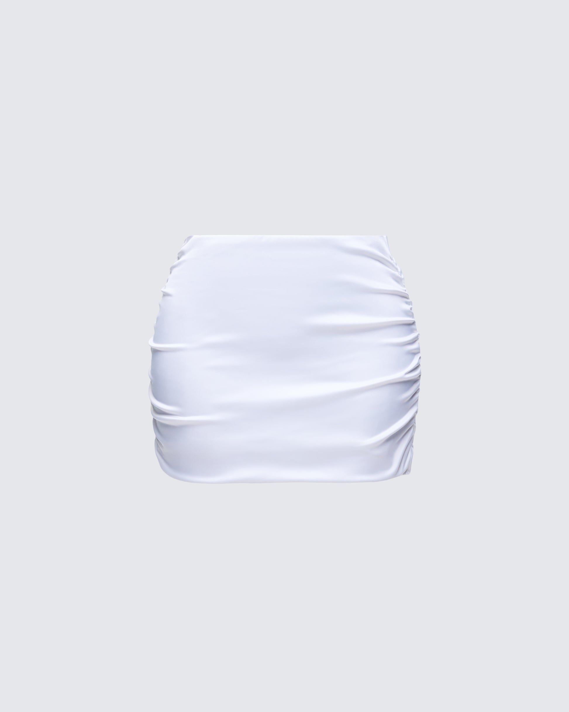 Saranna White Satin Micro Mini Skirt product front