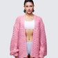 Blaise Pink Chunky Hand Knit Cardigan