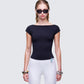 Caroline Black Backless Top