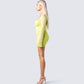 Eloise Lime Green Mesh Mini Dress