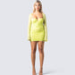 Eloise Lime Green Mesh Mini Dress