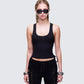 Nixie Black Lace Up Tank model front