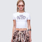 Eleni White Slogan Classic Tee model front