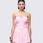 Cinday Pink Sequin Side Tie Corset model front