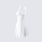 Cove White Lace Trim Mini Dress